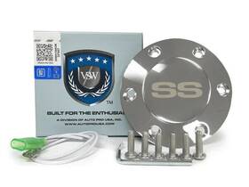 Ste1007-79c Vsw Chrome Steering Wheel 6 Hole Horn Button With Laser Etched Chevy Inch Ss Super Sport