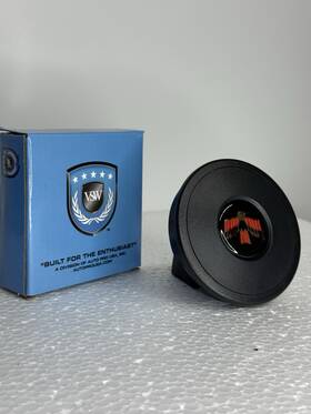 Ste1029 Vsw 9-bolt Standard Black Horn Button With Pontiac Red Firebird 1967-69 Emblem