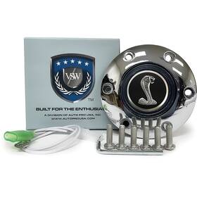 A45084 Vsw Steering Wheels 1965-04 Mustang S6-series Chrome Horn Cap With Cobra Emblem