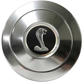 Ste1054-21 Vsw Steering Wheels A45188 1965-04 Mustang S9 Brushed Finish Horn Cap With Cobra Emblem -
