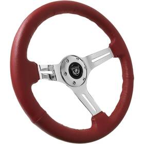 St3012r Vsw Steering Wheels S6 Series Padded Leather Wheel 14 Inch Diameter 6-bolt Chrome Center