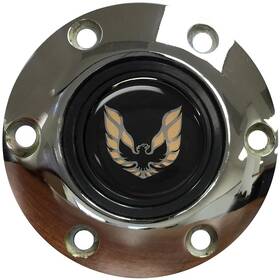 Ste1022chr Vsw Steering Wheels 1970-81 Firebird S6 Series Horn Button 6-hole Gold Logo Chrome
