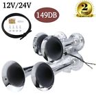 Vxh4114 Unbranded Loud Trumpet Train Air Horn Chrome Car Truck Trailer