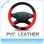 W11602110ps Wonderfulparts New Protector Black Red Pvc Leather Auto Car Steering