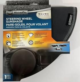 Weatherpro 081134184101 Weather Pro Steering Wheel Sunshade Dark Grey 18in X Universal Fit New Mf