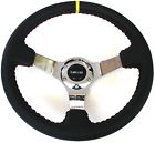 Wheel Baseball 3 Red Nrg Leather Deep Stitching Steering Blk Sport Chrome