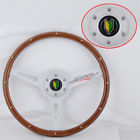 Wheel Steering Classic Trim 380mm Spokes Grain Sport Aluminum Rivets Wood