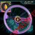 Wheelcombo-5411-842-r4 Awesomecarparts For Gmc Off Road Heavy Duty Steering Wheel Purple Neo Chrome Koreisha Button
