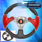 Wheelcombo-6159-903-m6 Epartsgogo Universal Bolt Hole Nos Button Red Steering Wheel Jdm