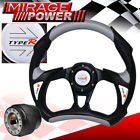 Wheelcombo-7688-700-d6 For Eclipse Jdm Racing Steering Wheel Pvc Silver Black Typer