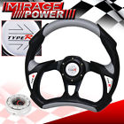 Wheelcombo-7696-418-m7 Steering Wheel Pvc Silver Black Slim Quick Release Hub Type