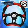 Wheelcombo-8357-565-u1 Epartsgogo Universal Red Black Steering Wheel Battle Style Horn Button