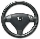Wheelskins Black Genuine Leather Steering Wheel Cover For Honda Size