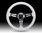 St-015ch-yg White Wood Wheel Glow Steering Chrome Luminor Nrg 350mm Dark