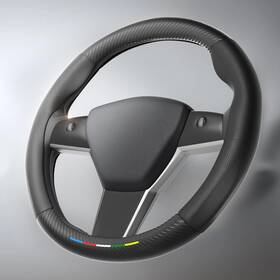 Us-w-c-ft15 Wigoo 2025 Car Steering Wheel Cover Compatible With Tesla Model Y/3 Ergonomic Desi