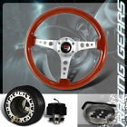 Wood 88-91 Wheel Red Grain 6 345mm Civic Crx 90-93 Steering Hole Hub Integra