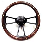 Wood Camaro Black Horn Button Billet Bowtie Brass Rivets Real Wheel Steering