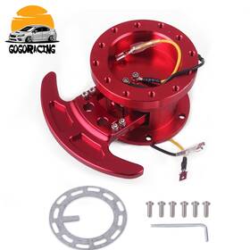 Gg-006qr-red Wutong 6 Bolt Steering Wheel Flip Up Tilt Quick Release Adapter Body Snap Off Boss Kit