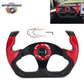 Stw046046-redn Wutong 13 Inch 325mm U-shape Flat Drift Racing Steering Wheel With Horn Button 6 Holes Red