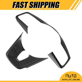 X Autohaux 703820790020 Carbon Fiber Pattern Black Interior Steering Wheel Cover Trim Two Custom For Kia