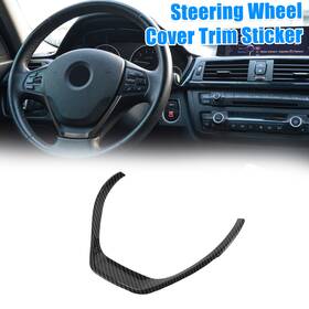 X Autohaux 723115119664 Carbon Fiber Pattern Black Abs Plastic Steering Wheel Covers For Bmw 3 Series