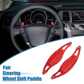 X Autohaux 766549173536 Car Steering Wheel Shift Paddle Cover Shifter Aluminum Alloy Red Set Of 2