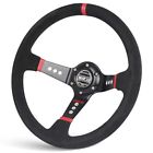 Xh-5128 Unbranded Genuine Suede Leather Deep Dished Steering Wheel