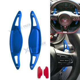 Sp27b Xotic Tech #sp27b For Kia Stinger 2018 19-up Blue Alloy Steering Wheel Extension Paddle Shift Trim
