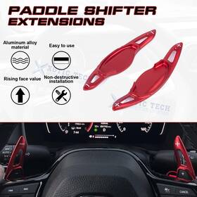 Sp33r Xotic Tech #sp33r Red Aluminum Paddle Shifter Extensions For Honda Civic Accord 11th Gen Crv 6th