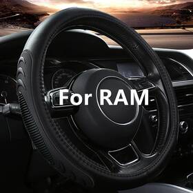 Fxpram-l01 Yangday Leather Steering Wheel Cover For Dodge Ram 1500 2500 3500 15.5-16 Black