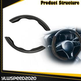 V-02itd0082abk Ylwspeed20 2pcs 15 Inch /38cm Car Steering Wheel Cover Anti-slip Carbon Fiber Auto Accessories