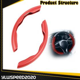 V-02itd0082ard Ylwspeed20 2x Red Universal Fit For Car Steering Wheel Booster Cover Nonslip Accessory 38cm