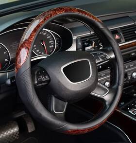 Zhol-30321 Zhol 16 Inch Steering Wheel Cover Large Size 15 1/2ftft-16ftft Black&coffee