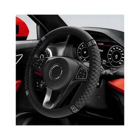 Zndaw-5720ca Zndaw Bling Car Steering Wheel Cover 15 Inch Sparkly Rhinestone Soft Black