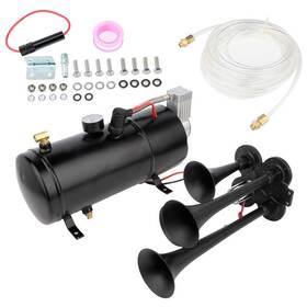 10790585 Zonemotive 4pcs Trumpet 150db Train Air Horn 12v 150 Psi Compressor Kit For Truck Boat