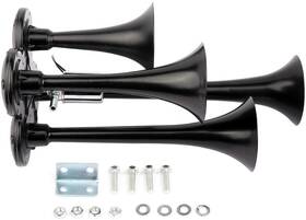 10790860 Zonemotive 4x Black 135db Trumpets Air Horn Kit Loud Truck Pickup For Ford Chevy Ram Toyota