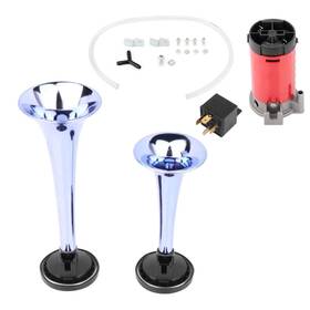 11254066 Zonemotive 12v 150db Air Horn Compressor Kit Super Loud Car Truck Boat Dual Trumpet Train