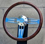 14" Billet Double Barrel Burlwood Half Wrap Steering Wheel Chevy Horn 6 Hole. Fixed Price $165.82.