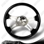 W-power 16-INCH Black Wood Grip 5-HOLE Billet 4-SPOKE 2"DEEP Dish Steering Wheel. Fixed Price $149.99.