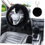 Wenmei 4PCS Set Fluffy Steering Wheel Covers With Handbrake Cover&gear Black. Fixed Price $20.53.