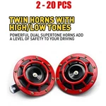 115DB 2-20PCS Loud Super Tone Compact Air Blast Electric Horn Set Car Red 12V. Fixed Price $193.70.