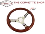 C3 Corvette Mahogany Wood Steering Wheel W/3 Chrome Spokes 1968-1982 X2544. Fixed Price $115.99.