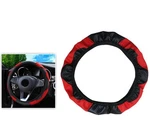 Steering Wheel Cover Red Black Leather Anti-slip For 15"/38CM Carbon Fiber. Fixed Price $13.49.