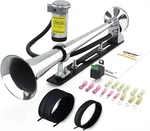 12V 150DB Air Horn With Bracket Kit, 18 Inches Chrome Zinc Black And Silver. Fixed Price $61.48.