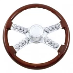 18" Chrome 3D Skull Accent Steering Wheel For Freightliner 1989-JULY 2006. Fixed Price $260.15.