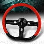 350MM 14-INCH W-power Red Vinyl Wrap Leather Black Spoke 2" Deep Steering Wheel. Fixed Price $119.95.
