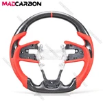 Real Carbon Fiber Sport Steering Wheel Red Leather Fit Honda Civic 2016-2021. Fixed Price $359.00.