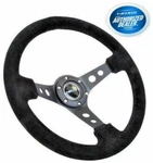 Nrg 350MM Reinforced Deep Dish Sport Steering Wheel Black Suede RST-006-S. Fixed Price $129.00.