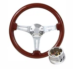 Real Wood Steering Wheel Chrome-plated Spokes 14" Fits 69-74 Chevy Cars Trucks. Fixed Price $215.99.
