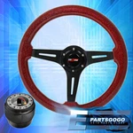 Metallic Red Wood Black Deep Dish Steering Wheel + Hub Adapter For 92-96 Prelude. Fixed Price $45.99.